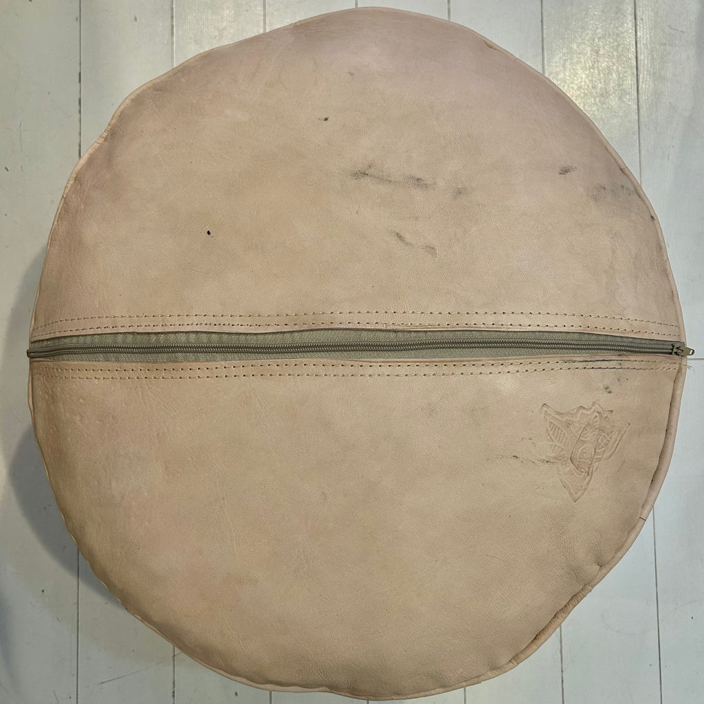 Embossed Pouffe - Natural (Large)