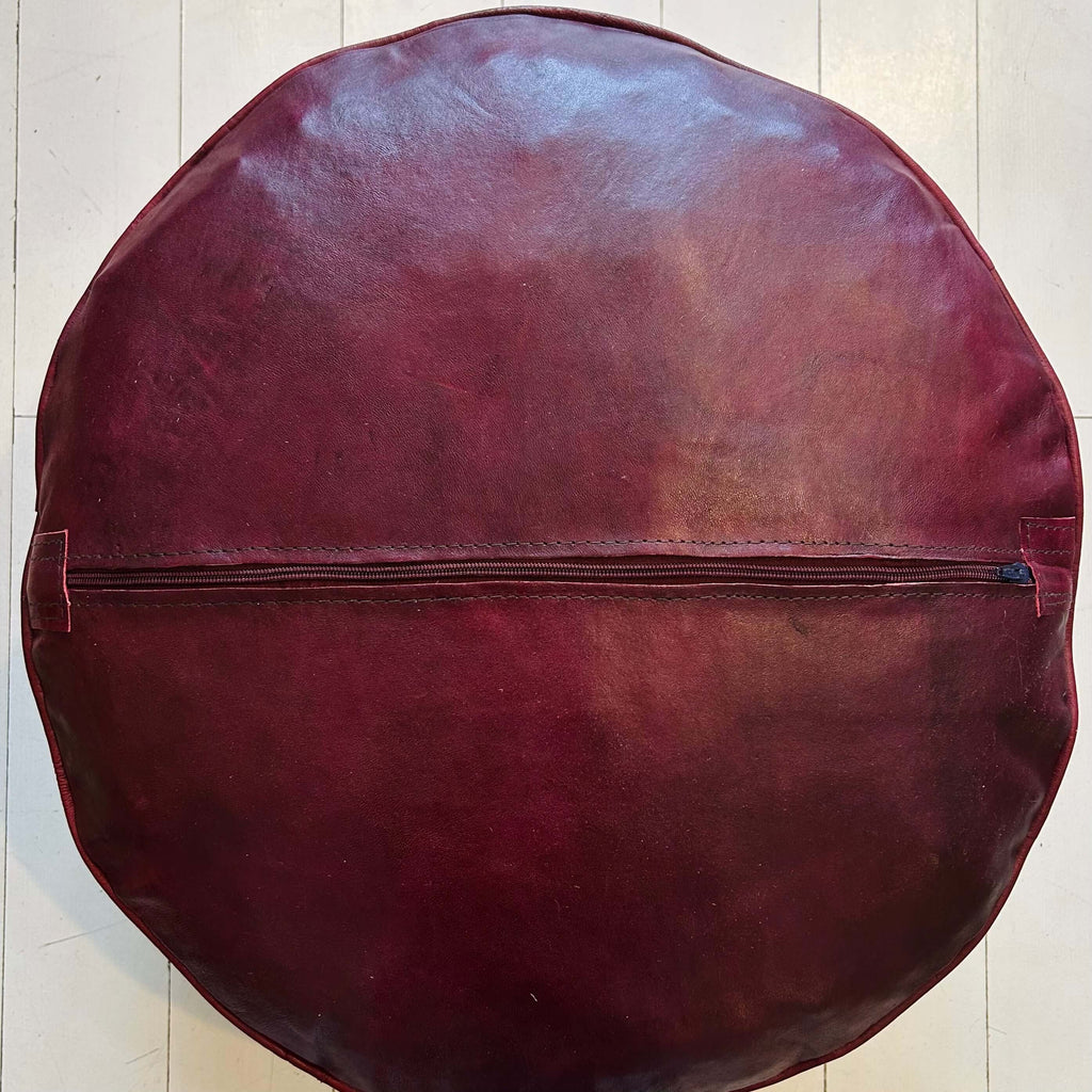 Embossed Pouffe - Merlot (Large) - Mashi Moosh