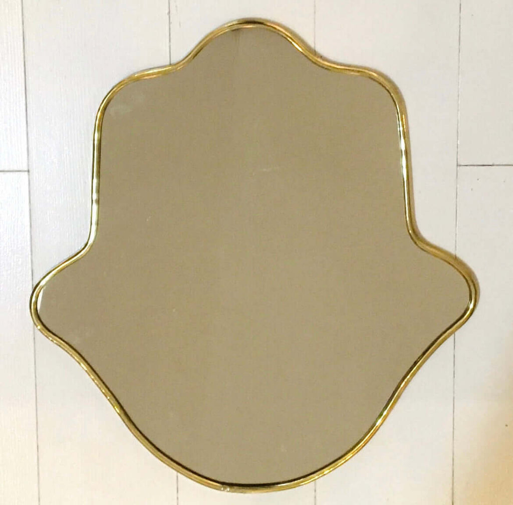 Hamsa Hand Mirror - Brass - Mashi Moosh