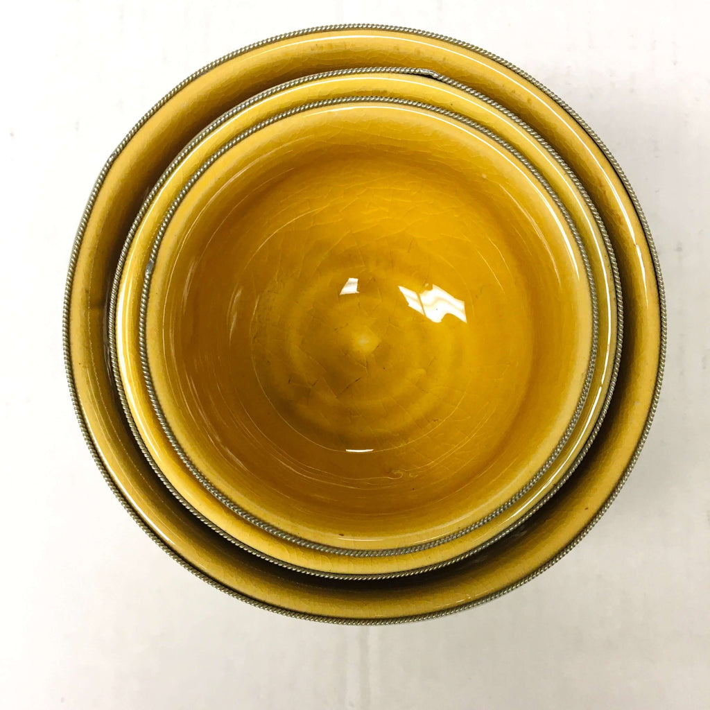 Silver Rimmed Bowl - Saffron Bowl - Mashi Moosh