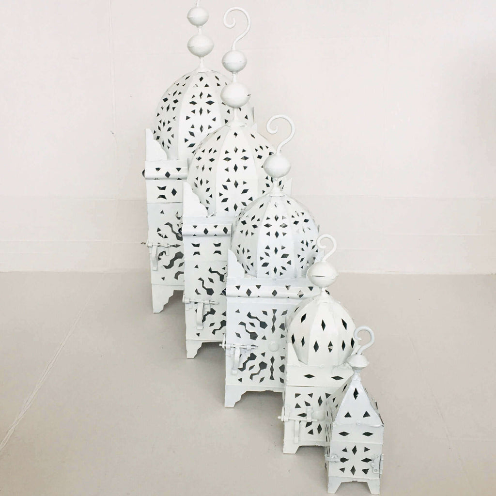 Moroccan Koutoubia Lantern - White Lantern - Mashi Moosh