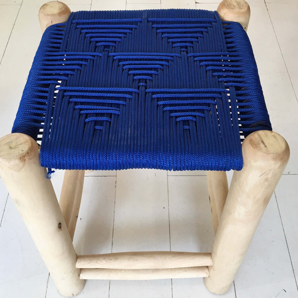 Stool - Nylon Rope (Majorelle Blue) - Mashi Moosh