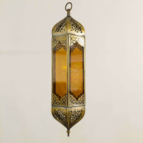 Marrakech Lantern - Hexagon (Amber) - Mashi Moosh