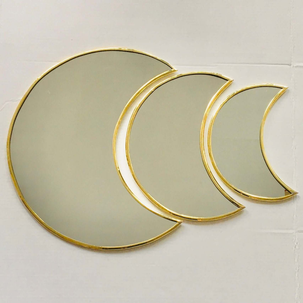 Moroccan Mirror - Crescent Moon Brass Mirror - Mashi Moosh