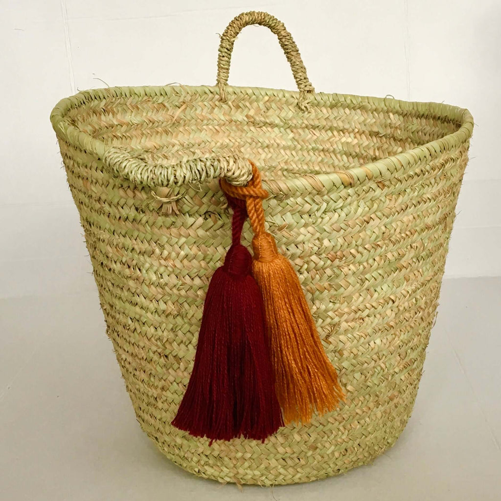 Market Tassel Basket - Medium Market Basket - Mashi Moosh