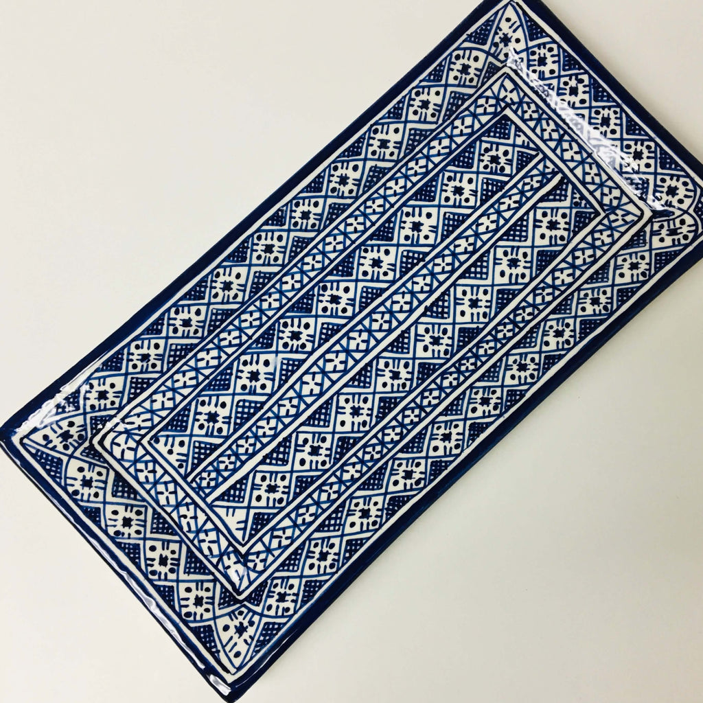 Fassi Long Serving Dish - Blue - Mashi Moosh