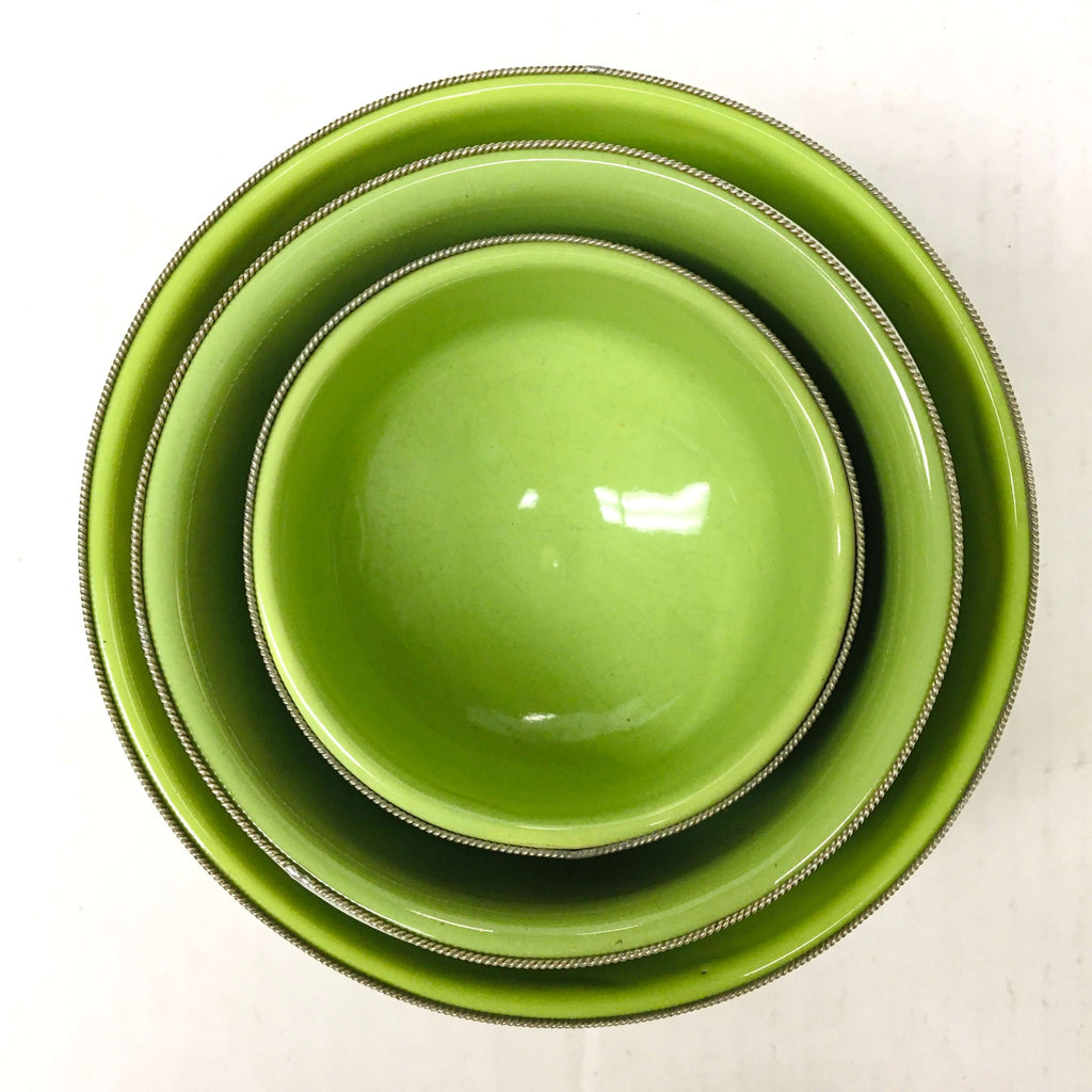 Silver Rimmed Bowl - Lime Bowl - Mashi Moosh