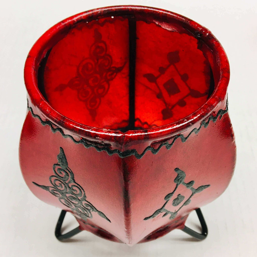 Henna Leather Candle Lantern - Mashi Moosh