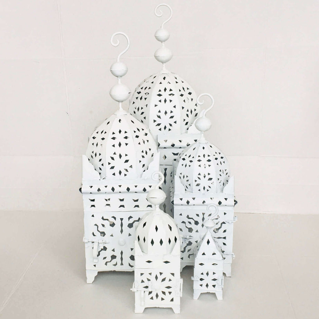 Moroccan Koutoubia Lantern - White Lantern - Mashi Moosh