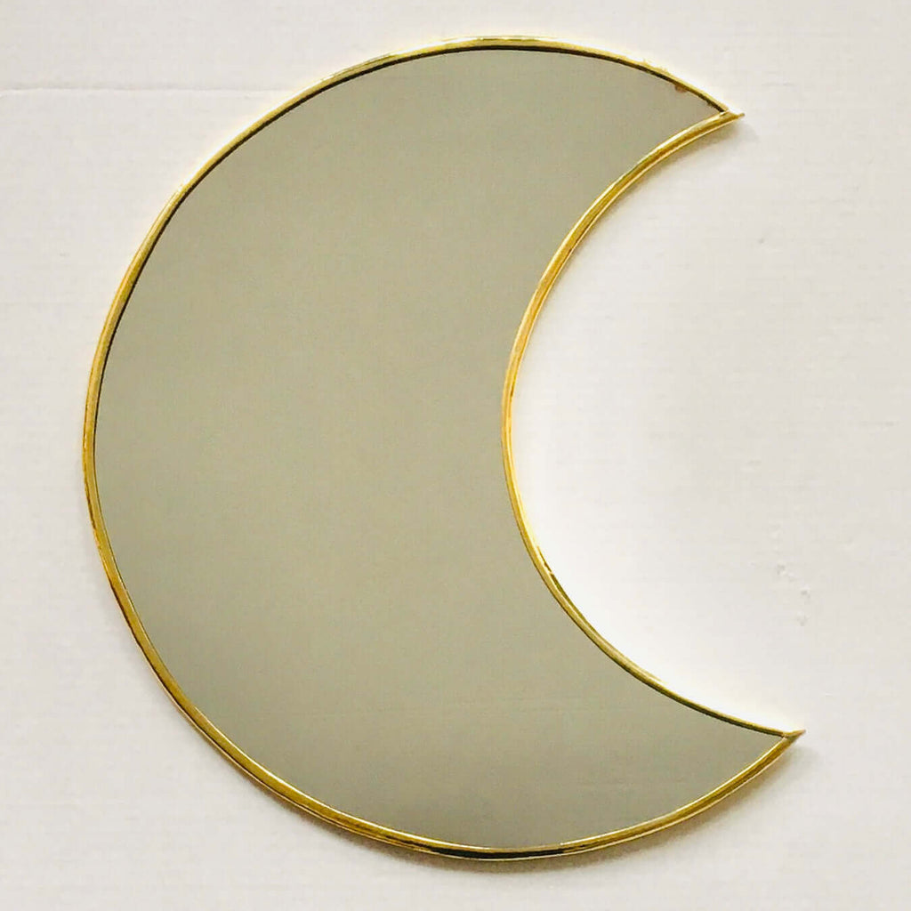 Moroccan Mirror - Crescent Moon Brass Mirror - Mashi Moosh
