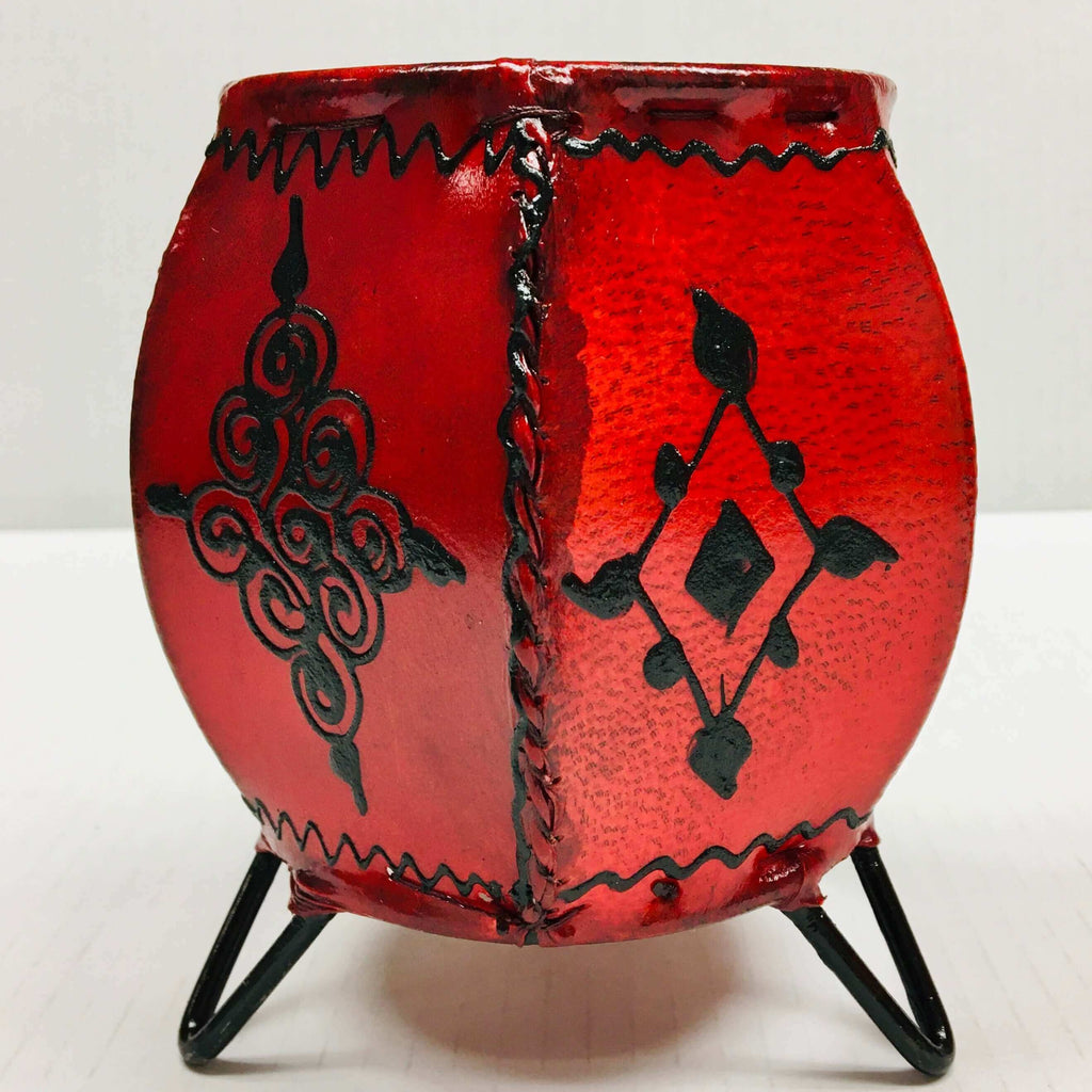 Henna Leather Candle Lantern - Mashi Moosh