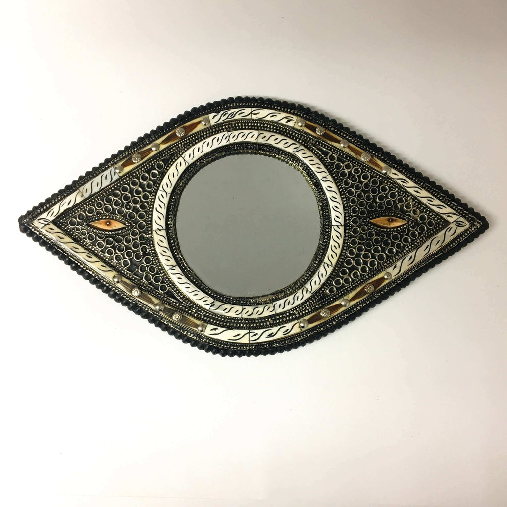 Protective Eye Moroccan Camel Bone Mirror- Mashi Moosh