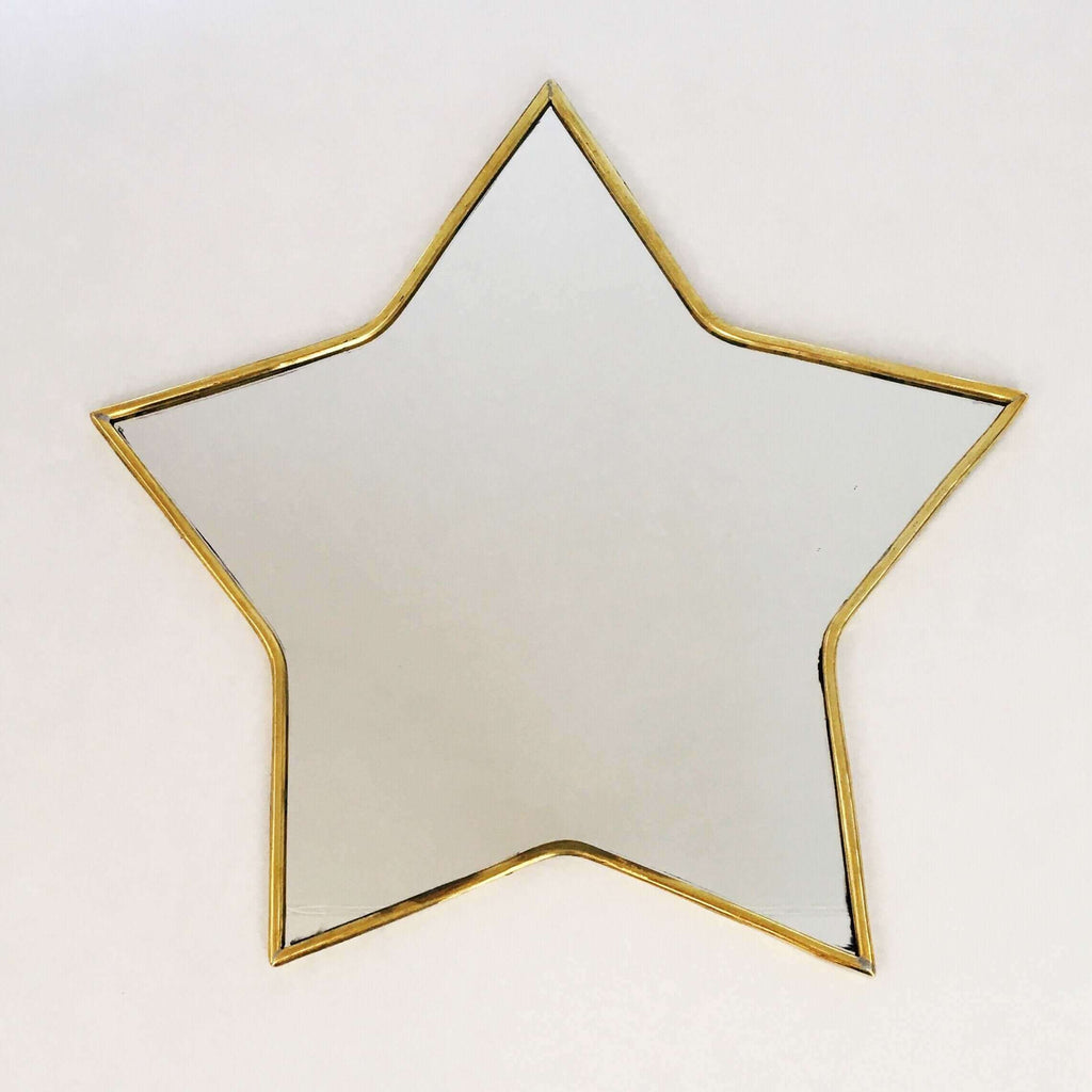 Moroccan Star Mirror (Brass) Mirror - Mashi Moosh