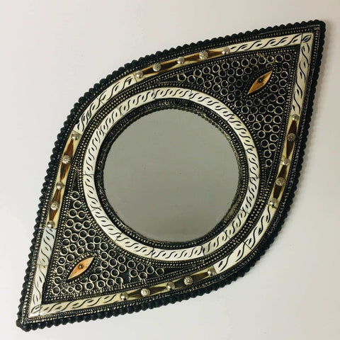 Protective Eye Moroccan Camel Bone Mirror- Mashi Moosh
