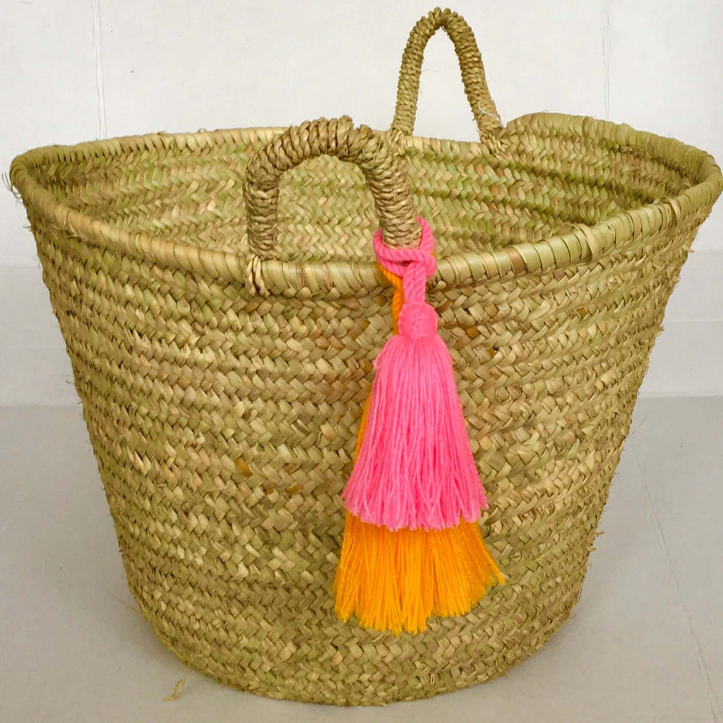 Market Tassel Basket - Medium Market Basket - Mashi Moosh