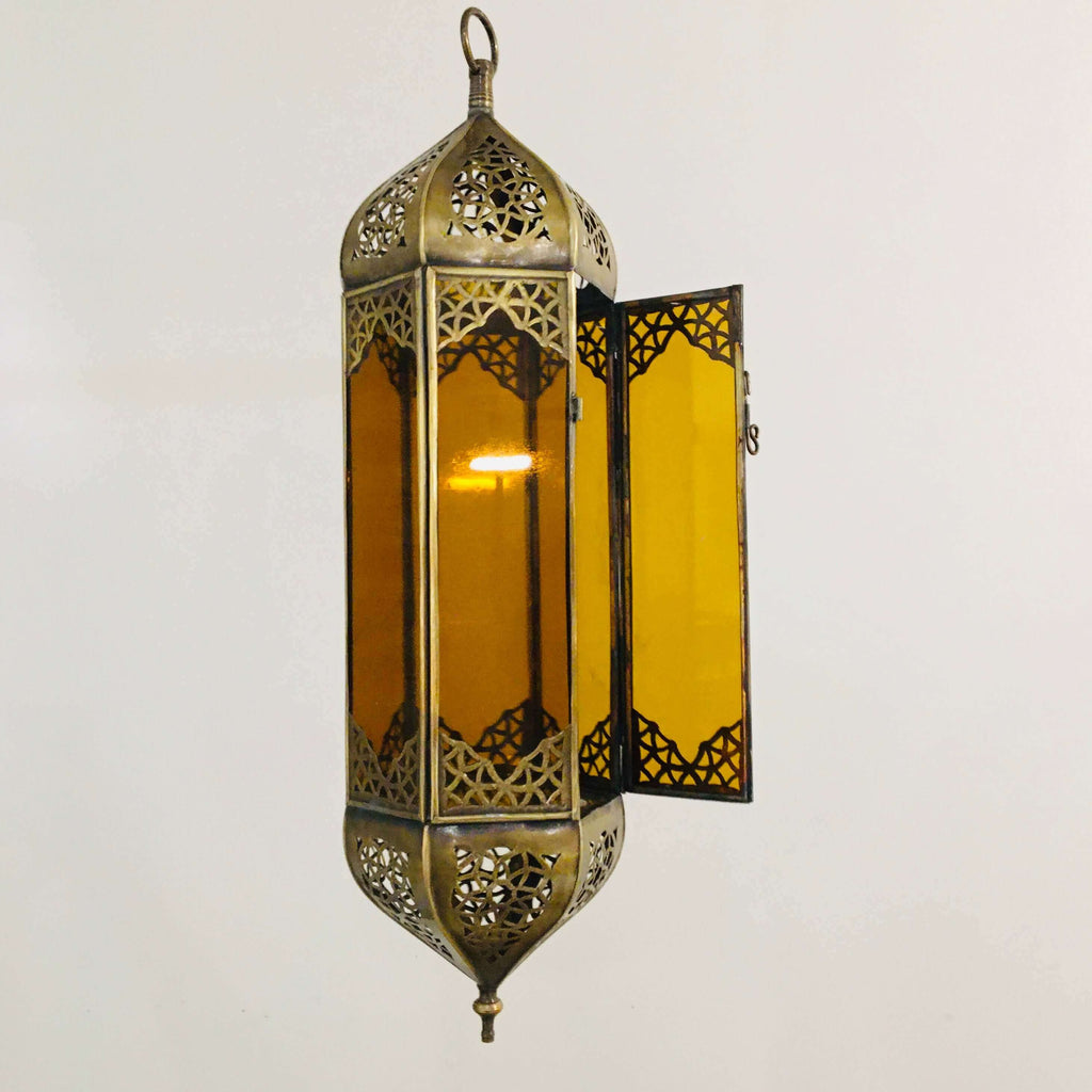 Marrakech Lantern - Hexagon (Amber) - Mashi Moosh