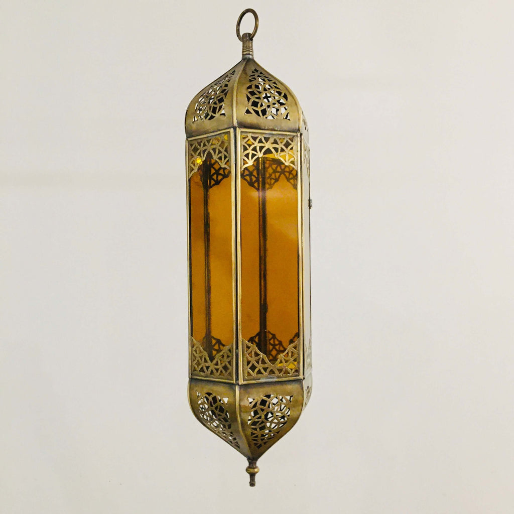 Marrakech Lantern - Hexagon (Amber) - Mashi Moosh