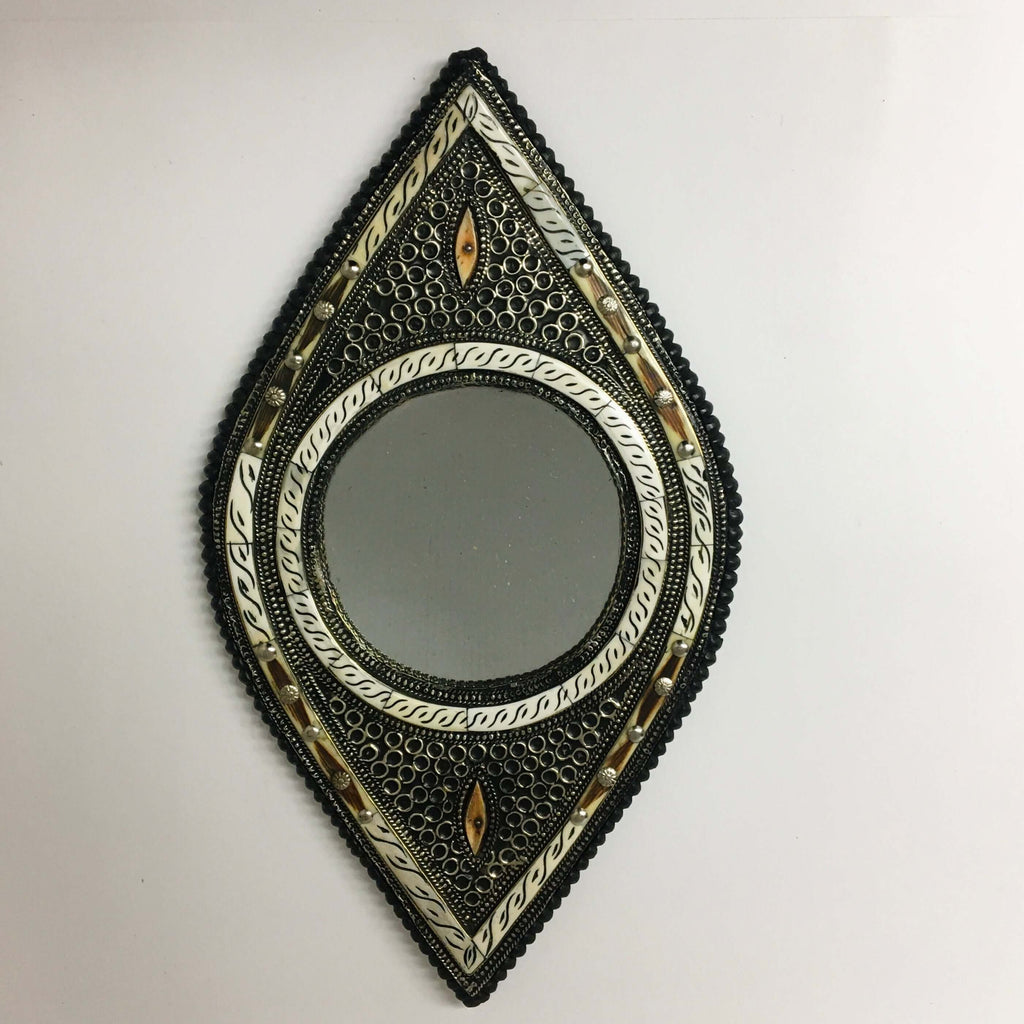 Protective Eye Moroccan Camel Bone Mirror- Mashi Moosh