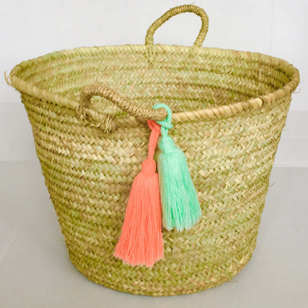 Market Tassel Basket - Medium Market Basket - Mashi Moosh