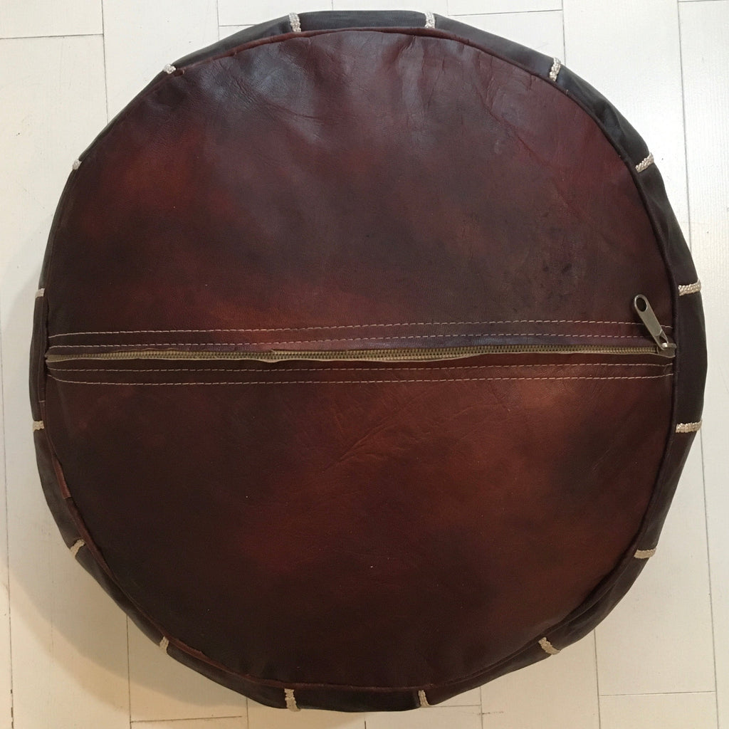 Embroidered Pouffe - Espresso Pouffe - Mashi Moosh