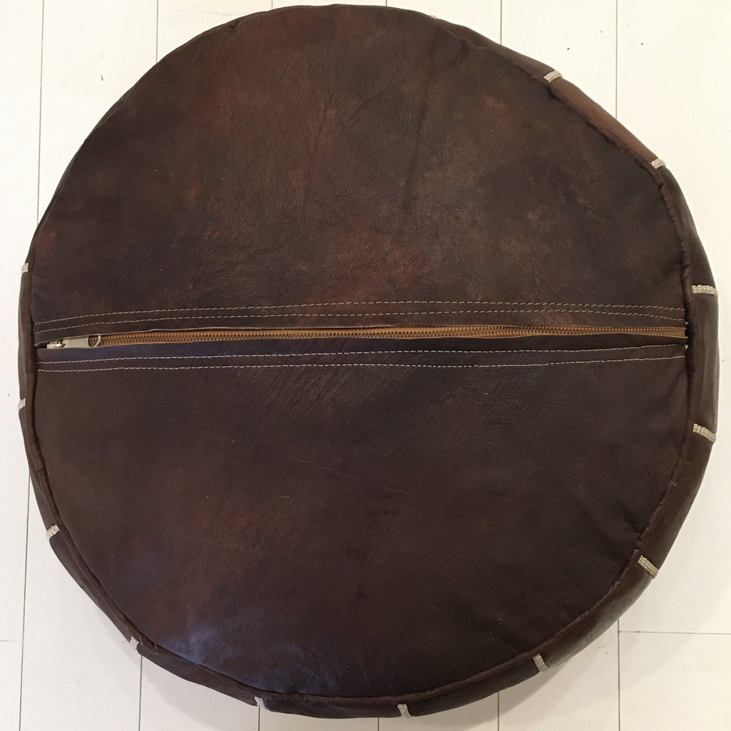 Intricate Embroidered Pouffe - Espresso Pouffe - Mashi Moosh