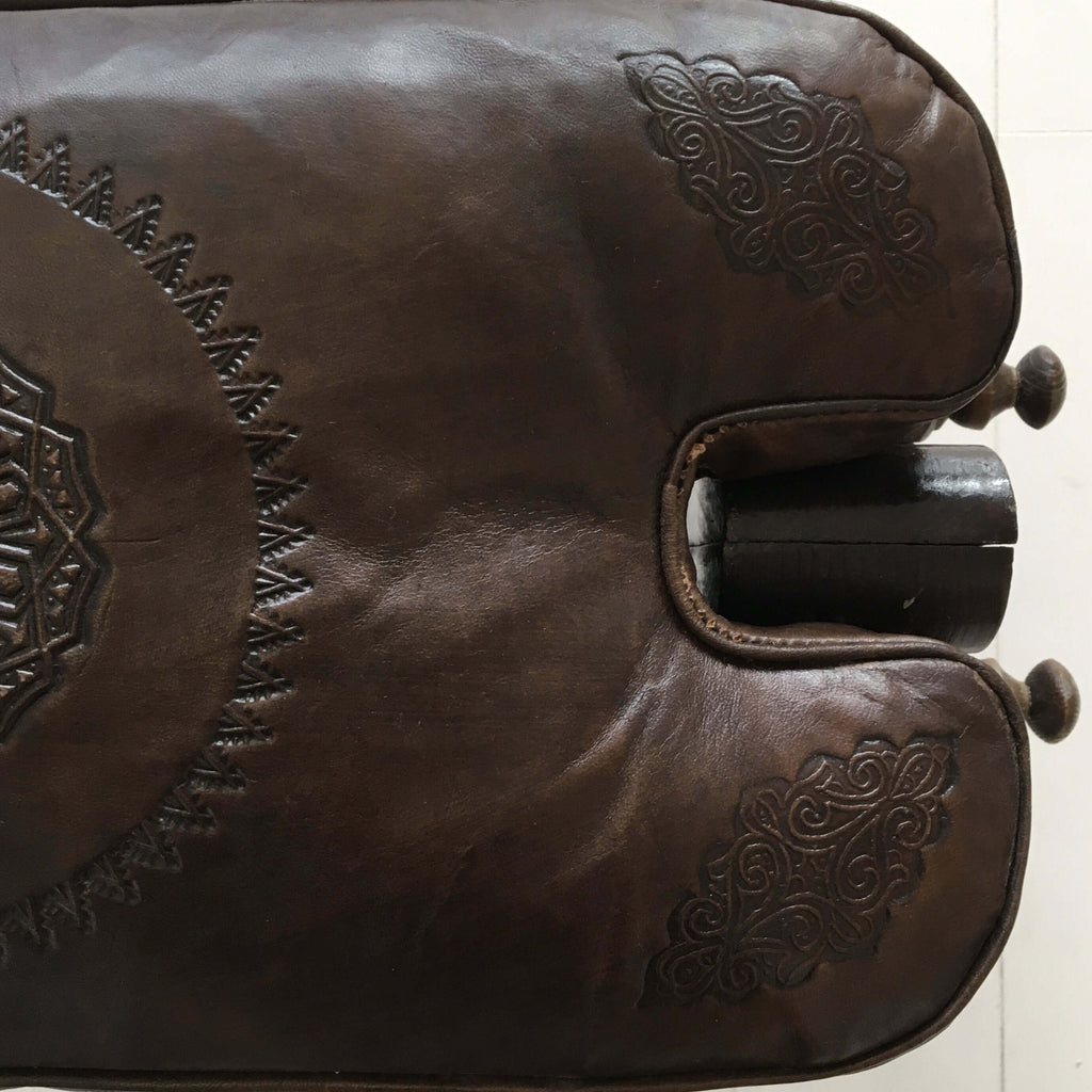 Stool - Camel Saddle (Chocolate) Stool - Mashi Moosh