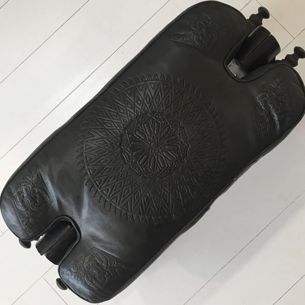 Moroccan Furniture - Stool - Camel Saddle (Slate)