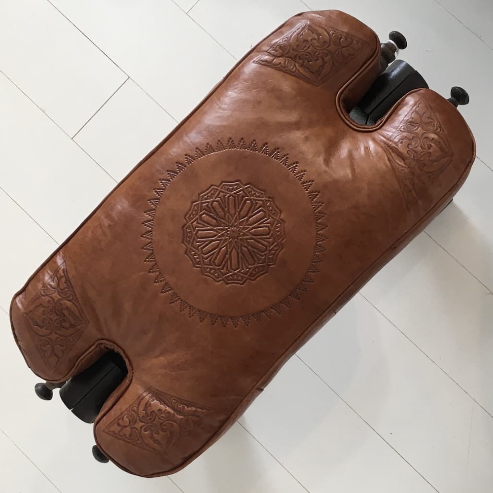 Moroccan Furniture - Stool - Camel Saddle (Spice)