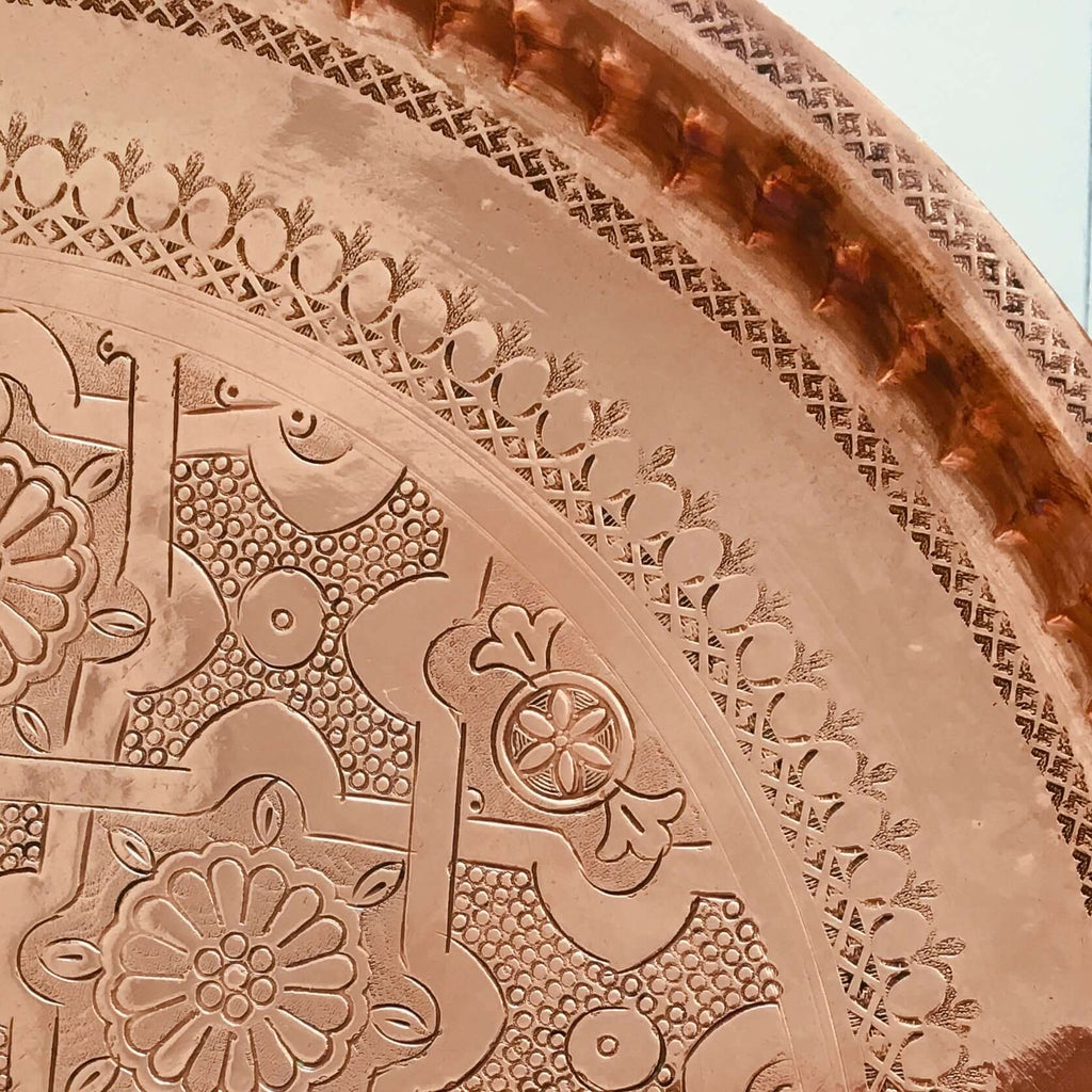 Vintage Copper Tray - 20.75” Tray - Mashi Moosh