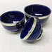 Silver Rimmed Bowl - Deep Blue Bowl - Mashi Moosh
