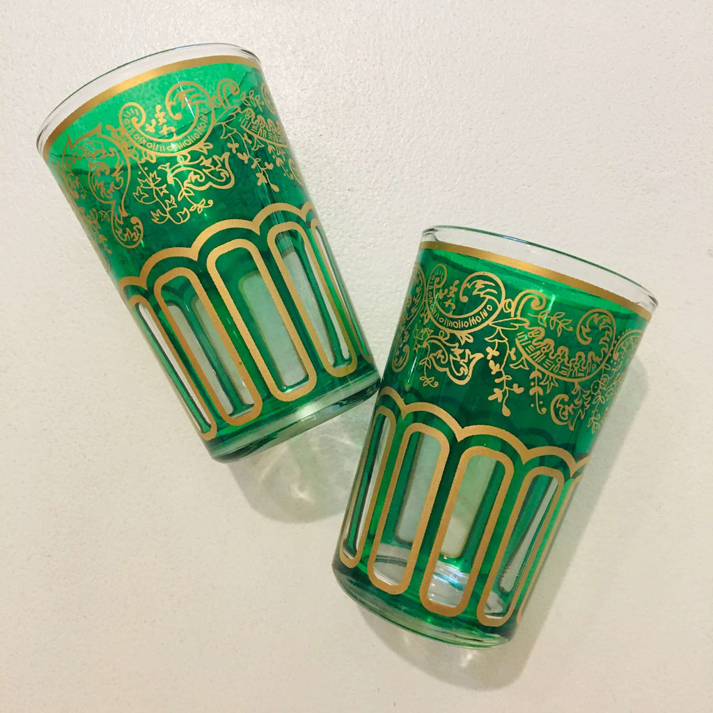 Moroccan Mint Tea Glass Duo - (Green) - Mashi Moosh