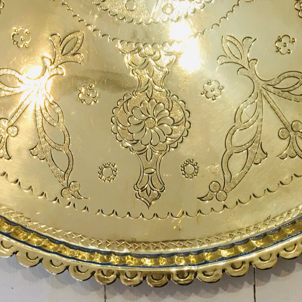 Vintage Brass Tray - 21.5” Tray - Mashi Moosh