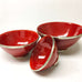 Silver Rimmed Serving Bowl - Berry Red Bowl - Mashi Moosh