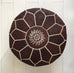 Embroidered Moroccan Pouffe (Mini) - Espresso - Mashi Moosh