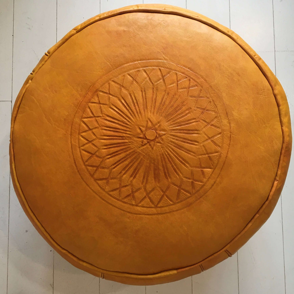 Embossed Pouffe - Saffron Pouffe - Mashi Moosh