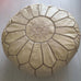 Embroidered Pouffe - Cream Pouffe - Mashi Moosh