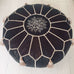 Tasselled Embroidered Moroccan Pouffe - Espresso Pouffe - Mashi Moosh