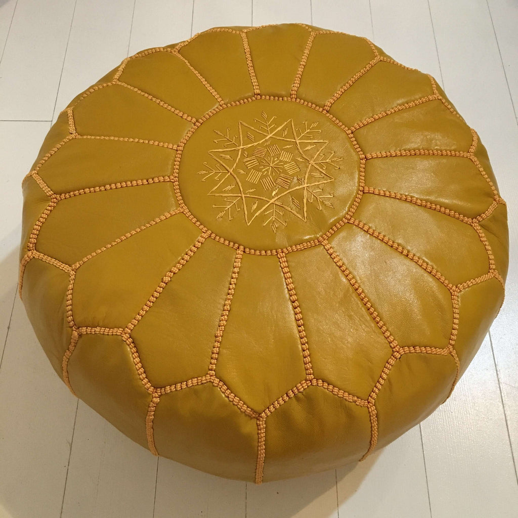 Embroidered Pouffe - Saffron (saffron thread) Pouffe - Mashi Moosh