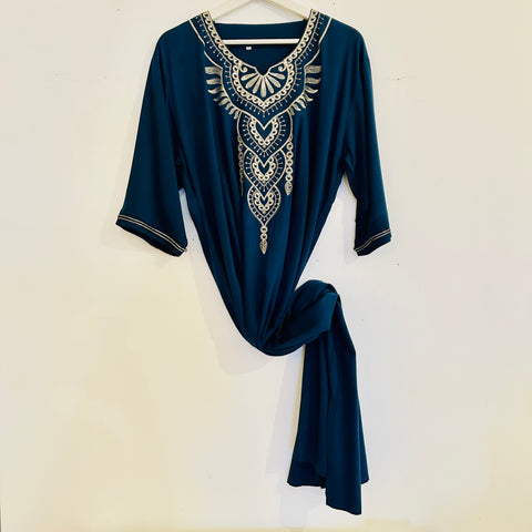 Kaftan - Style #4 Embroidered w/Sleeves (Navy)