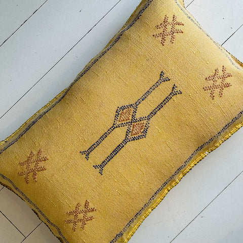 Cactus Silk Cushion (Saffron)