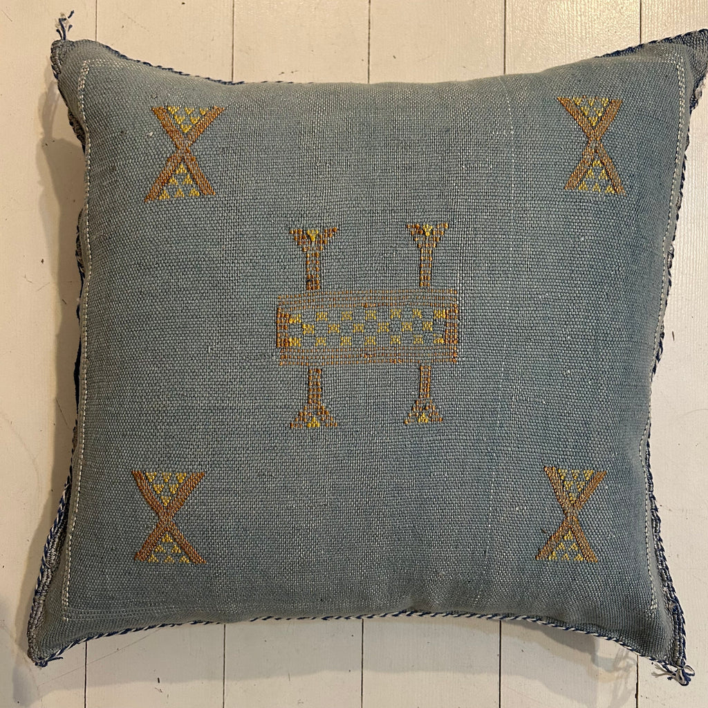 Cactus Silk Cushion (Steel Blue)