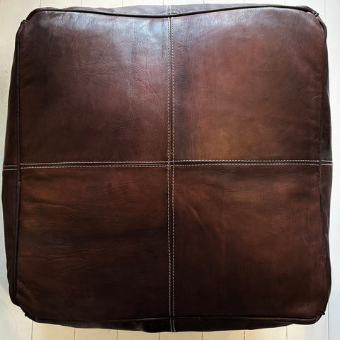 Square Moroccan Pouffe - Cocoa