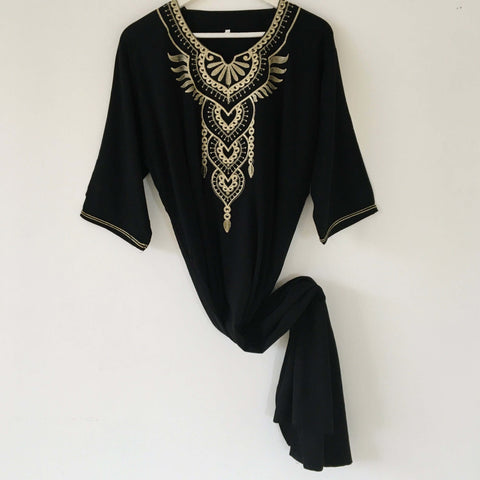 Kaftan - Style #4 Intricate Embroidered (Midnight)