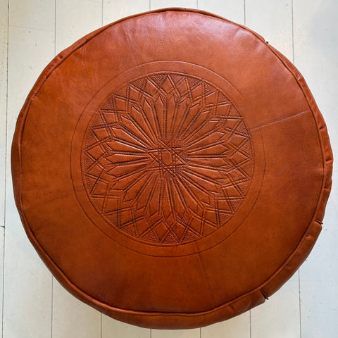 Embossed Pouffe - Spice (16”x15”)