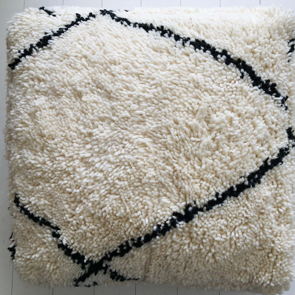 Beni Ourain Floor Cushion/Pouffe Cushion - Mashi Moosh