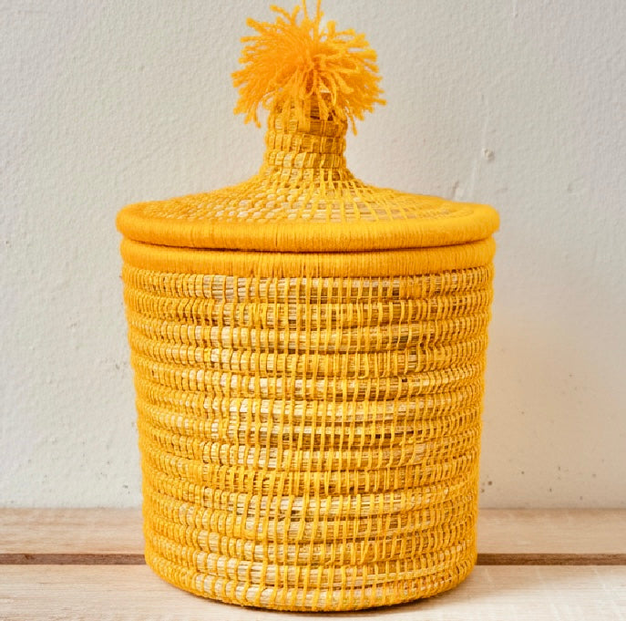 woven basket with lid - Mashi Moosh