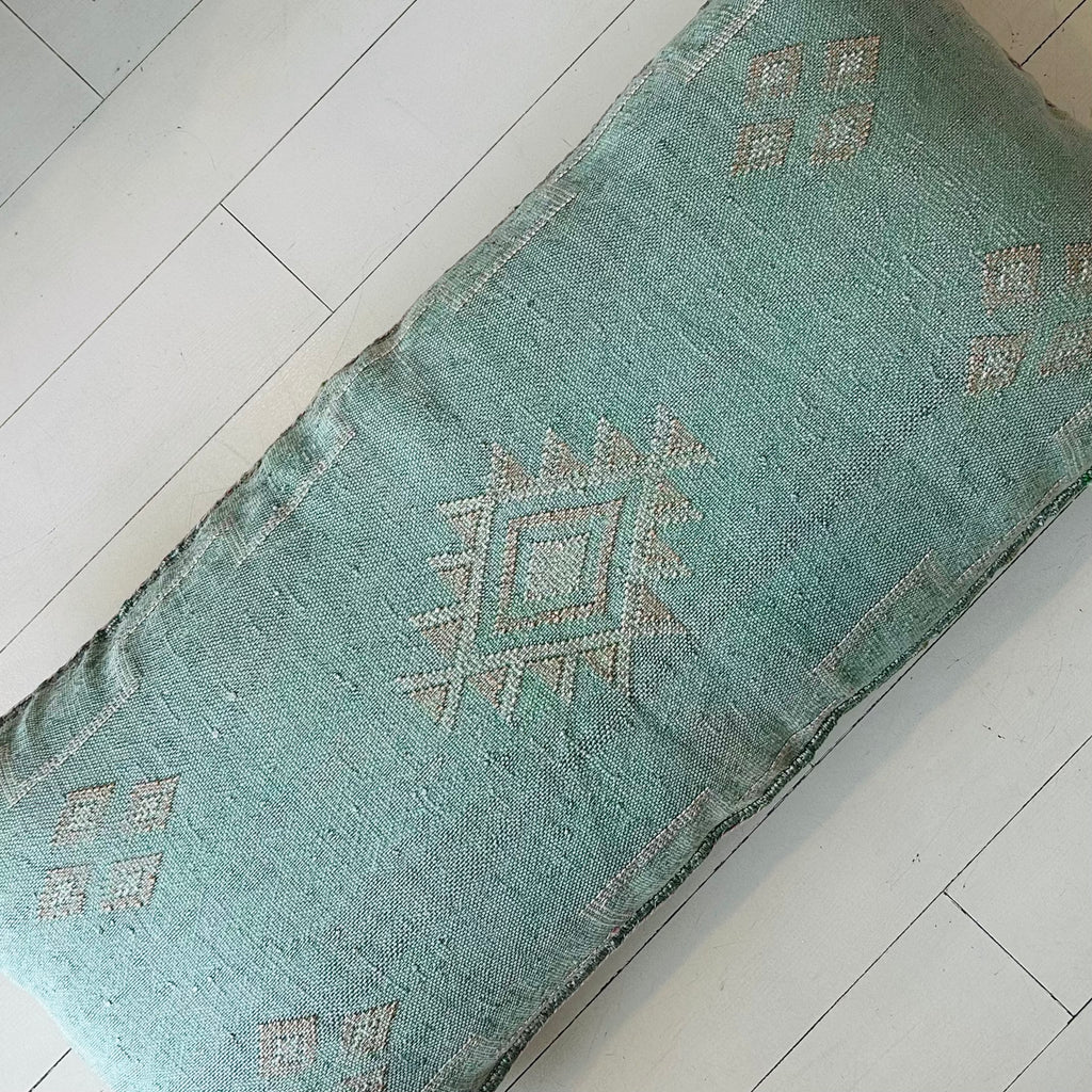 Cactus Silk Cushion (Sea Foam)