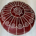 Fancy Embroidered Moroccan Pouffe - Mahogany