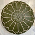 Embroidered Pouffe - Olive