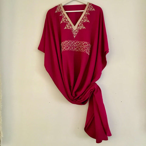 Kaftan - Style #3 Intricate Embroidered (Magenta)